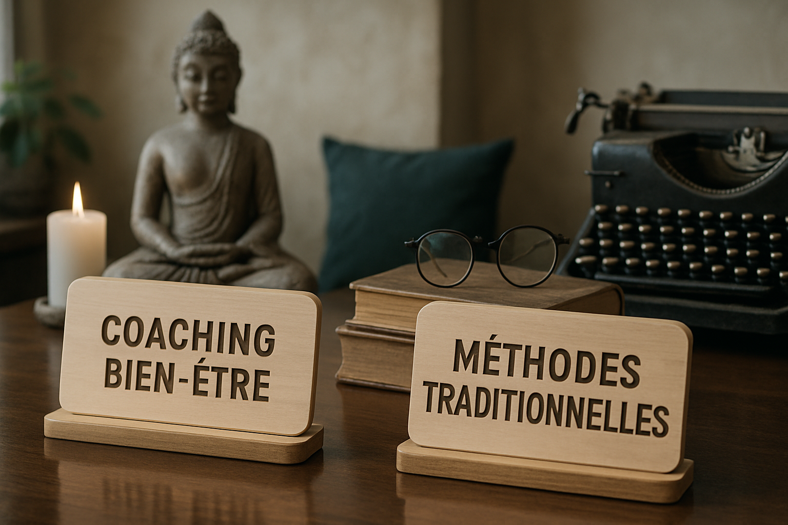 Coaching bien-être et méthodes traditionnelles en équilibre.