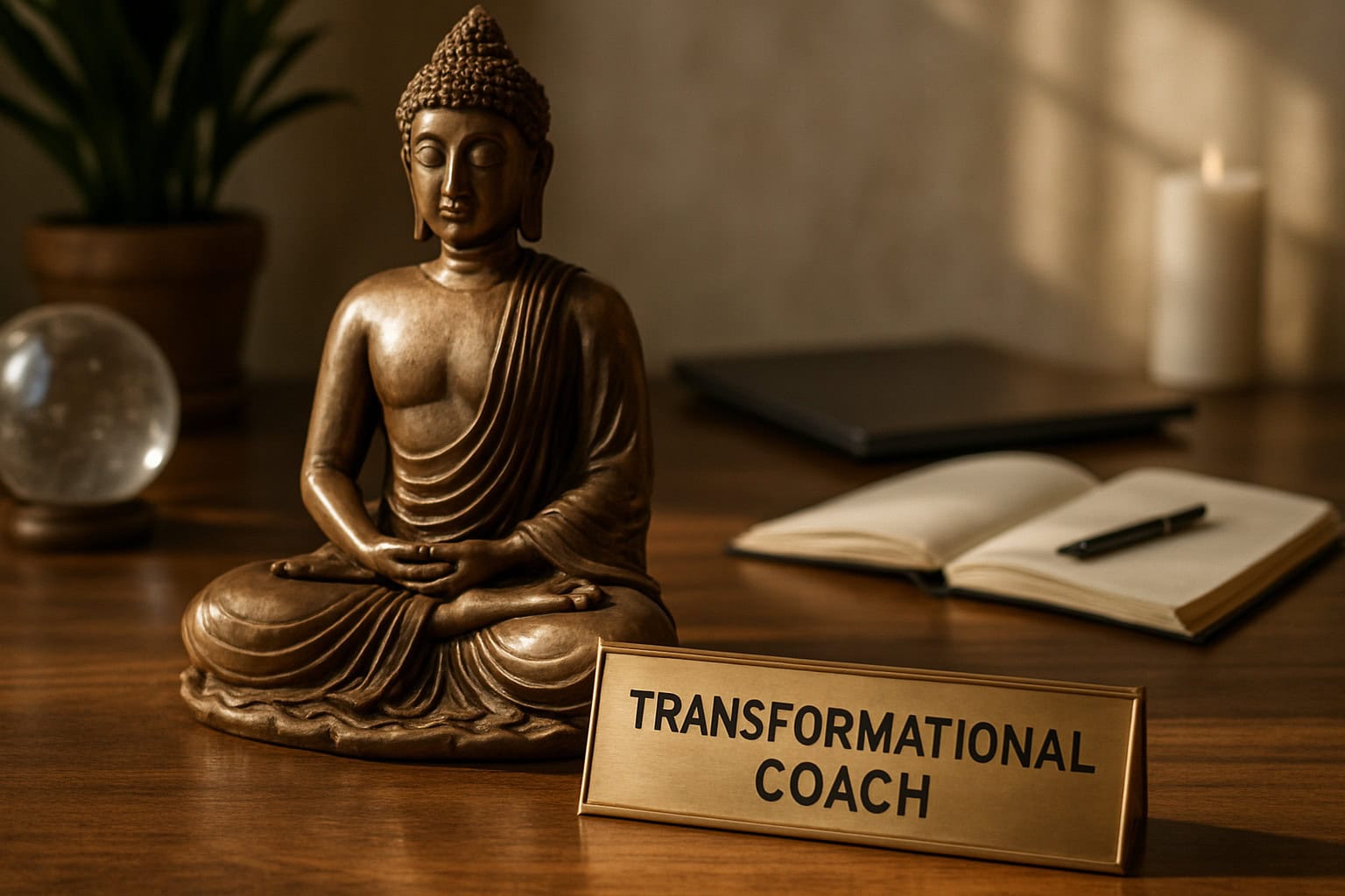 Coach transformationnel guidant un entrepreneur vers l'alignement personnel et professionnel